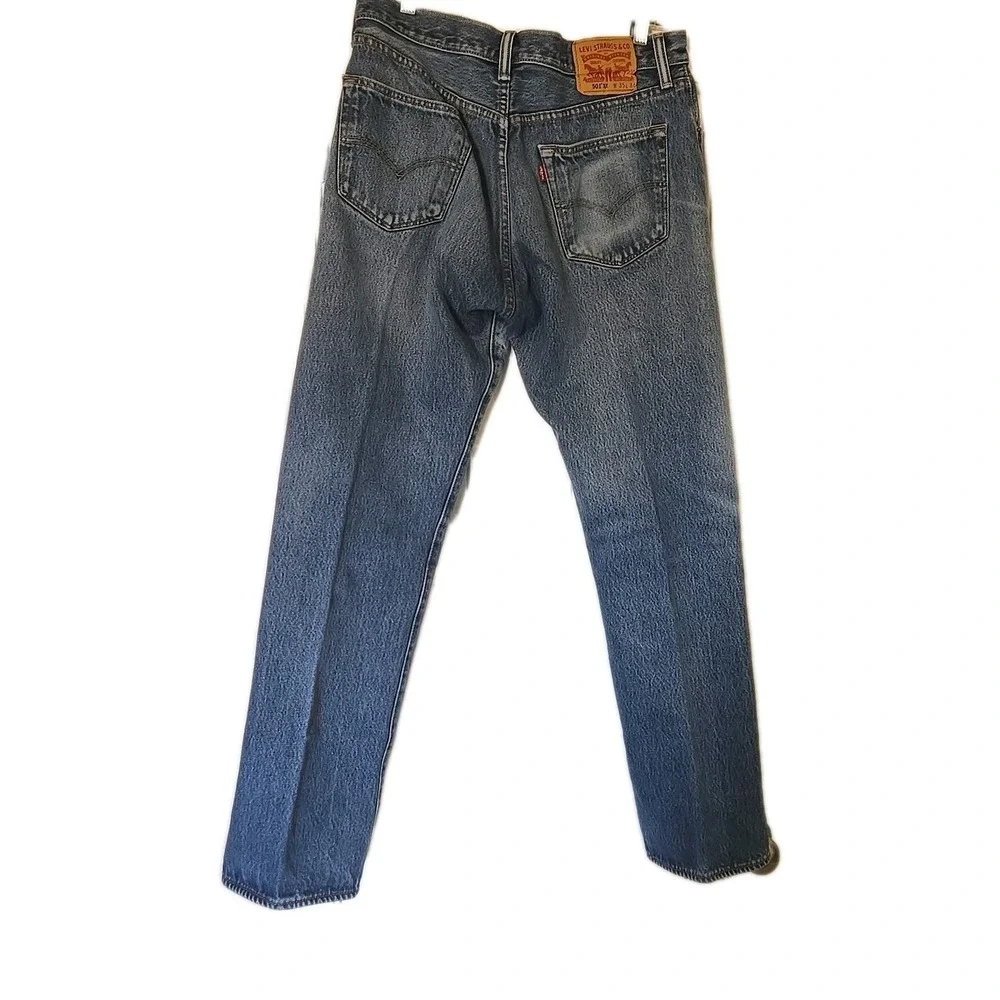 Vintage Levi's Jeans Men's 34x35 Distressed Aged Blue Denim Red Tab Button Fly